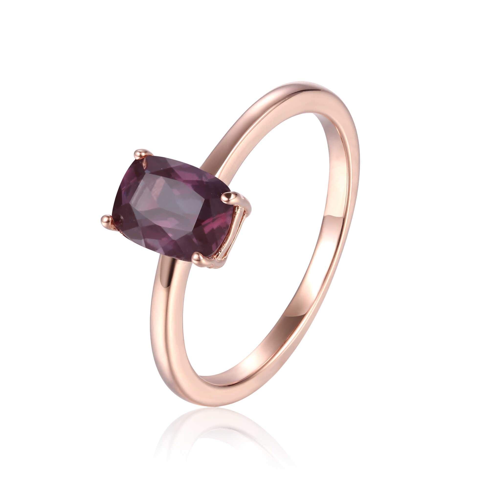Sterling Silver Ocatogon Cut Created Alexandrite Solitaire Ring