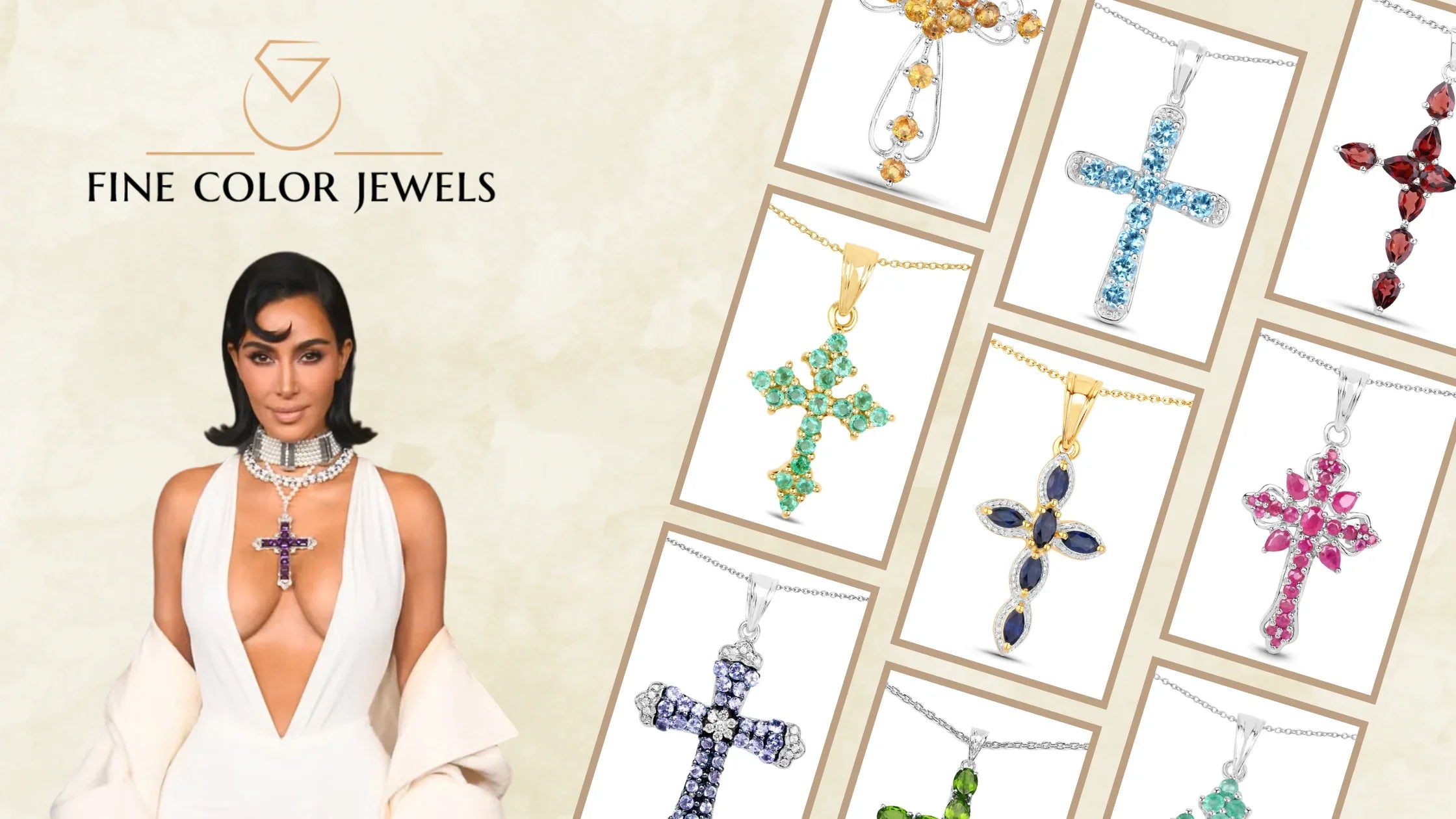 10 New Celebrity-Inspired Cross Pendant Gemstone Necklaces You’ll Love