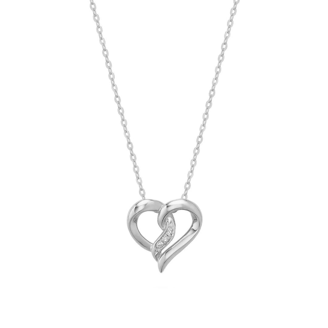 10k Gold Fancy Heart Diamond Necklace