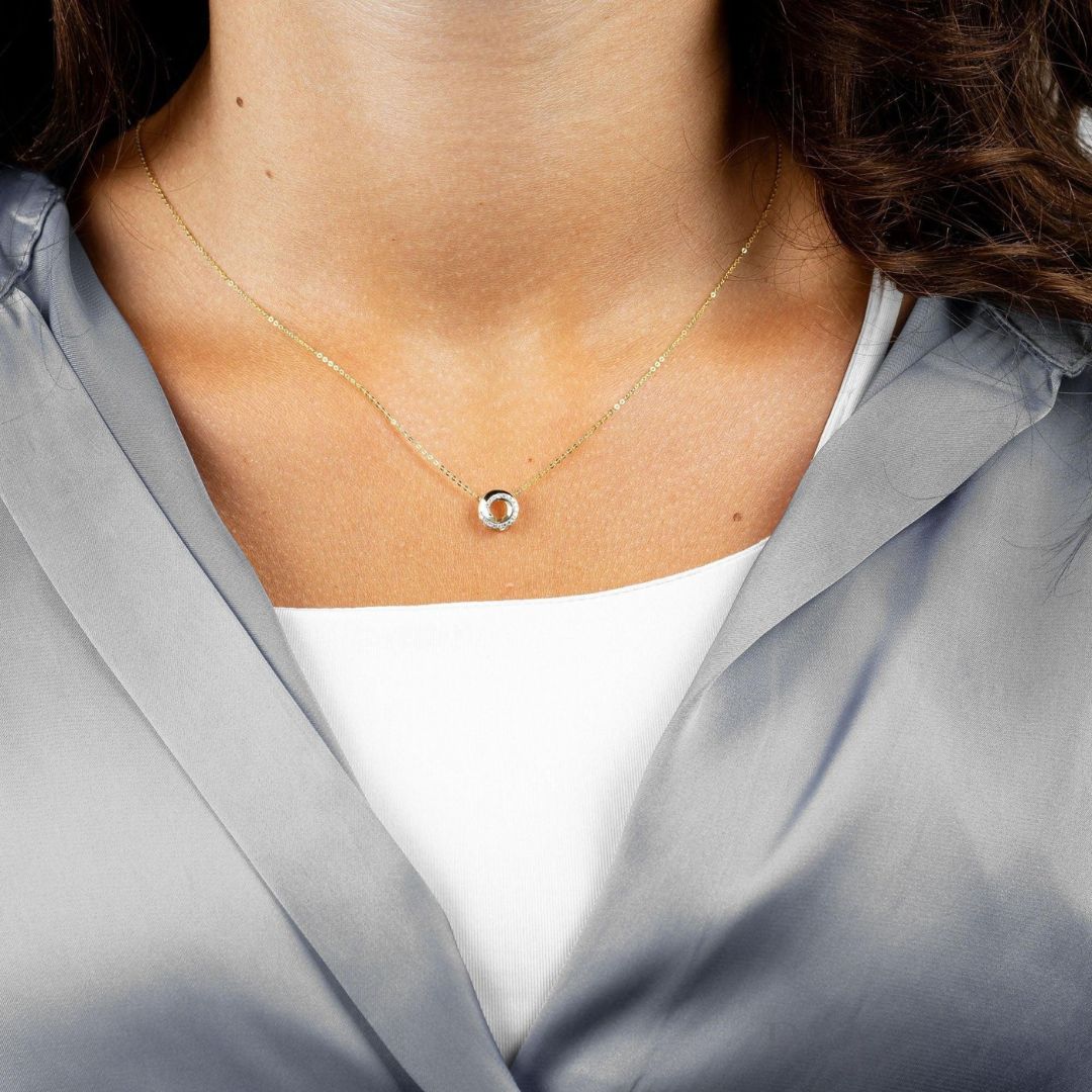 10k Gold Whirl Diamond Necklace