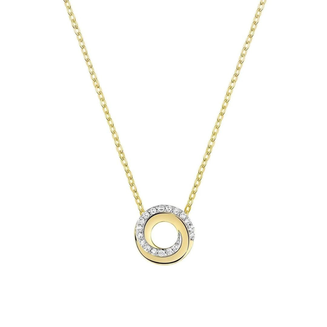 10k Gold Whirl Diamond Necklace