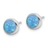 Round Lab Created Opal Stud Earrings