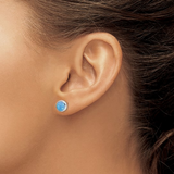 Round Lab Created Opal Stud Earrings