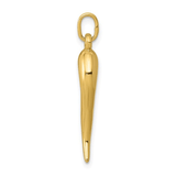 10k Gold Italian Horn Charm Pendant