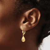 10K Gold Teardrop Dangle Earrings