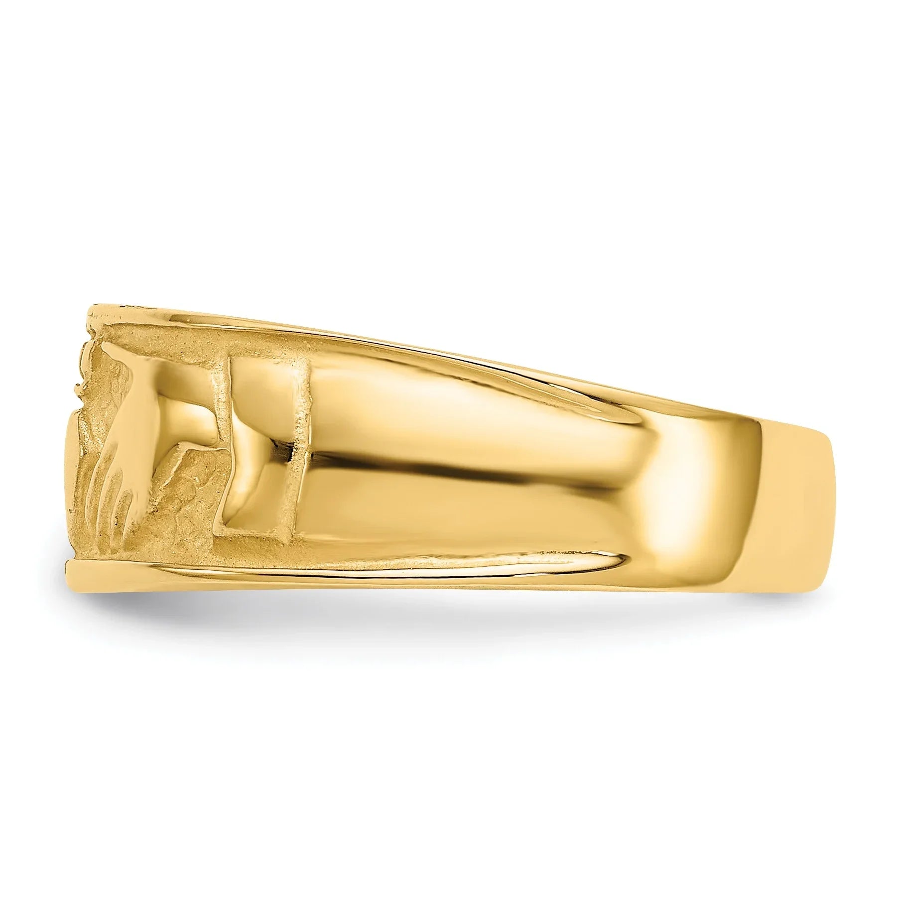 10k Gold Ladies Claddagh Band Ring