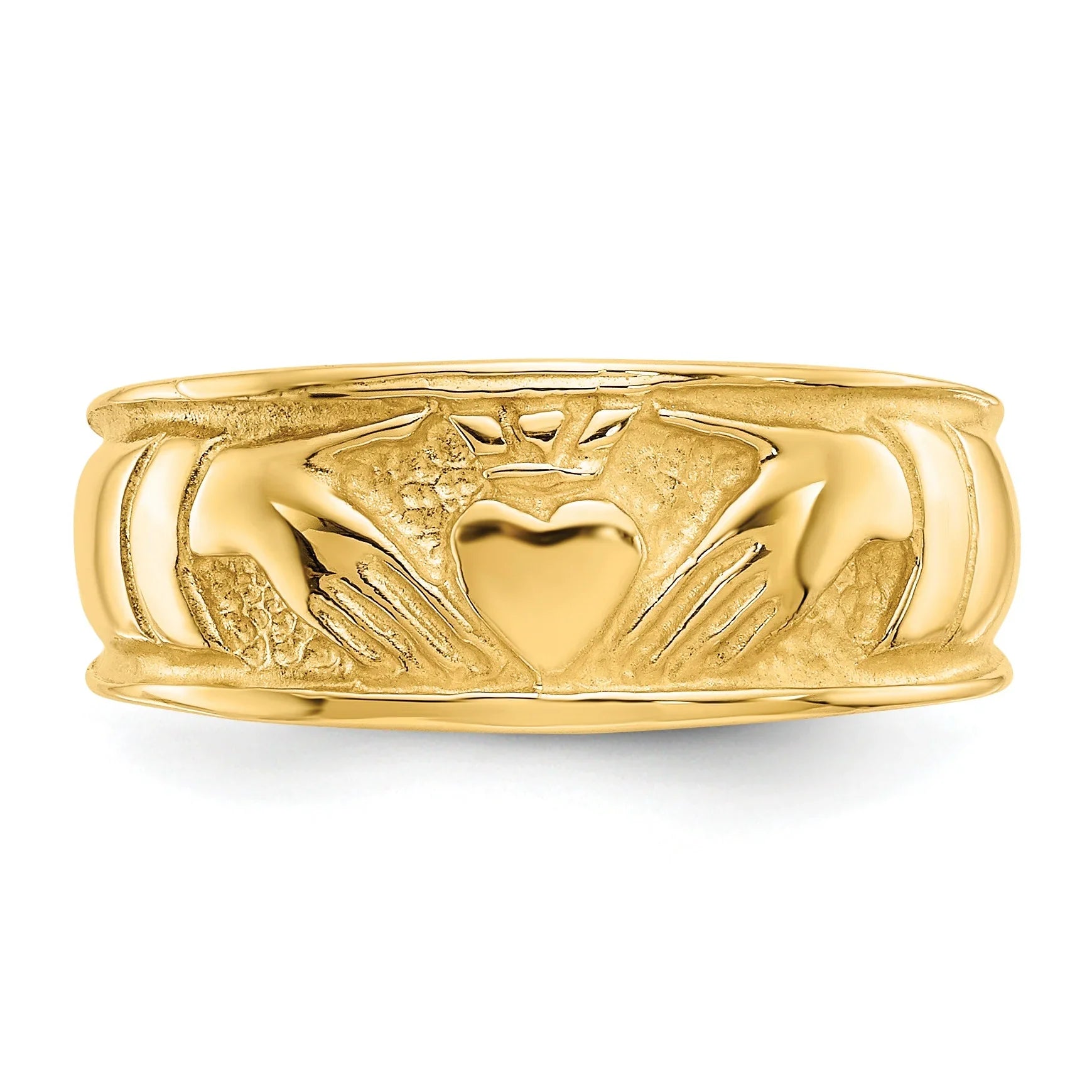 10k Gold Ladies Claddagh Band Ring