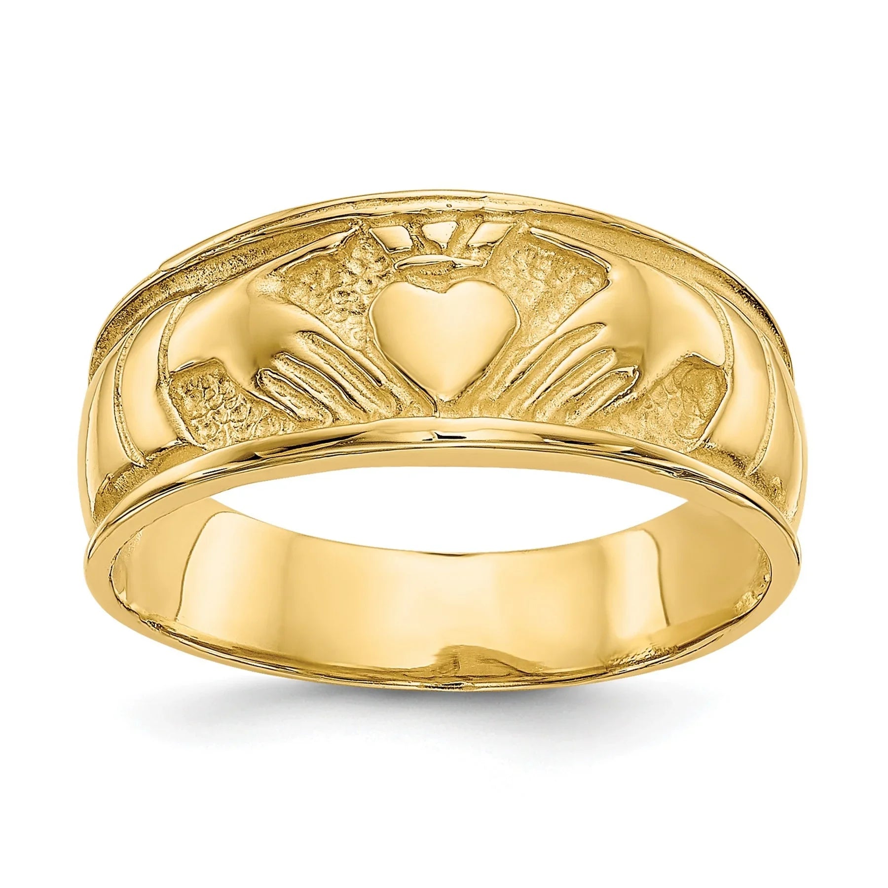 10k Gold Ladies Claddagh Band Ring