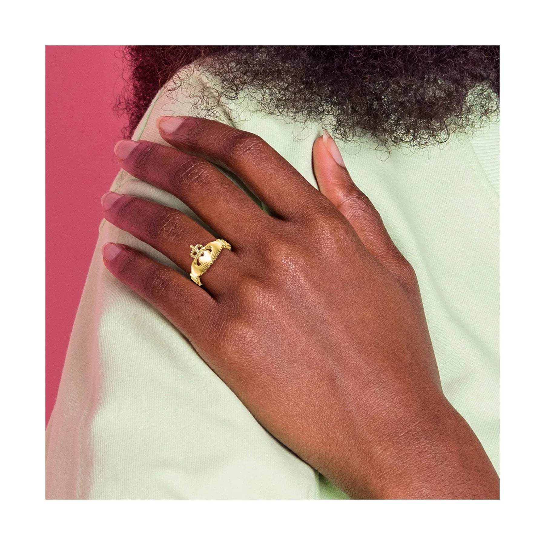 10k Yellow Gold Irish Claddagh Ring