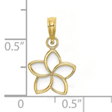 10k Gold Hawaiian Plumeria Flower Pendant