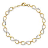 10k Gold Two Tone Infinity Love Knot Bracelet