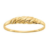 10K Gold Ridged Dome Ring For Women