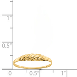 10K Gold Ridged Dome Ring For Women