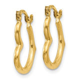 10K Gold Heart Hoop Earrings