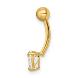 Heart Shaped 14k yellow gold belly ring