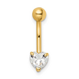 Heart Shaped 14k yellow gold belly ring