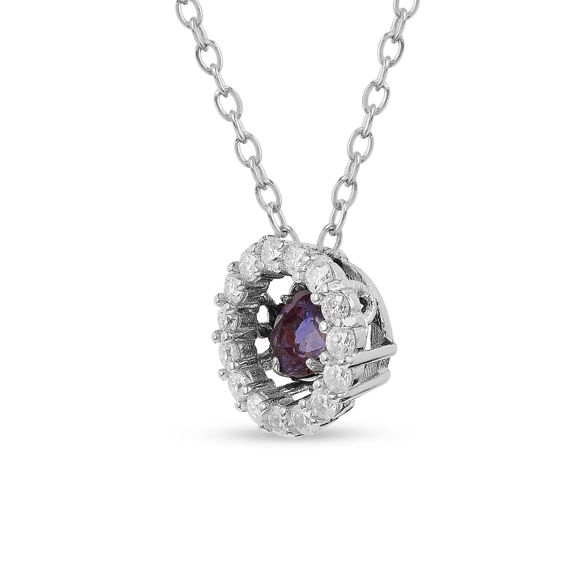 Collar de piedra danzante de alejandrita creada