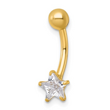 10k Gold  CZ Star Navel Ring