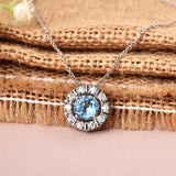 Natural Blue Topaz Round Halo Pendant Necklace FineColorJewels 925 Sterling Silver, ANNIVERSARY GIFT, best gift for girls, best gift for women, Blue Gemstone Necklace, Blue Topaz Pendant, Bridesmaid Gift for Her, Christmas gift, Dainty Topaz Necklace, December Birthstone Necklace, dla-dm-discount-all-154898, Gift for Daughter, Gift for Girlfriend, gift for her, Gift for Mom, gift for women, gift from daughter, gift ideas for her, gifts for her, Thanksgiving Gift, Valentine's Day gift