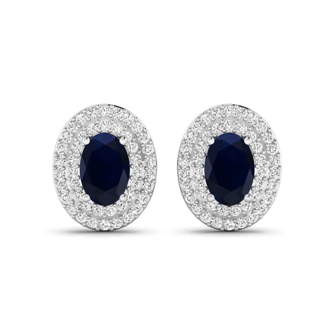 Genuine Sapphire Diamond Studs