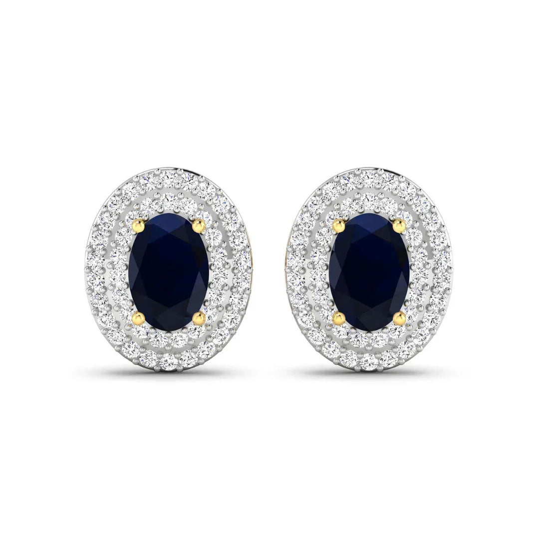 Genuine Sapphire Diamond Studs