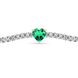 Columbian Created Emerald Heart Bracelet