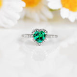 Colombian Created Emerald Halo Heart Ring Fine Color Jewels best gift for girls, best gift for women, Christmas gift, Dainty Birthstone Ring, dainty emerald ring, dla-dm-discount-all-154898, Emerald halo ring, Emerald pave ring, emerald ring for her, gift for her, Gift for Mom, gift for women, gift from daughter, Halo Heart Promise Ring, Heart Gemstone Ring, Heart Wedding Ring, Lab Created Emerald Ring, may birthstone ring, Mother's Day Gift, New Year gift, Valentine's Day gift