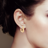 18K Gold Vermeil  Rectangular Hoop Earrings