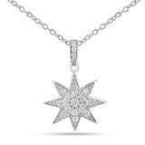 Lab Diamond Star Cluster Pendant Necklace