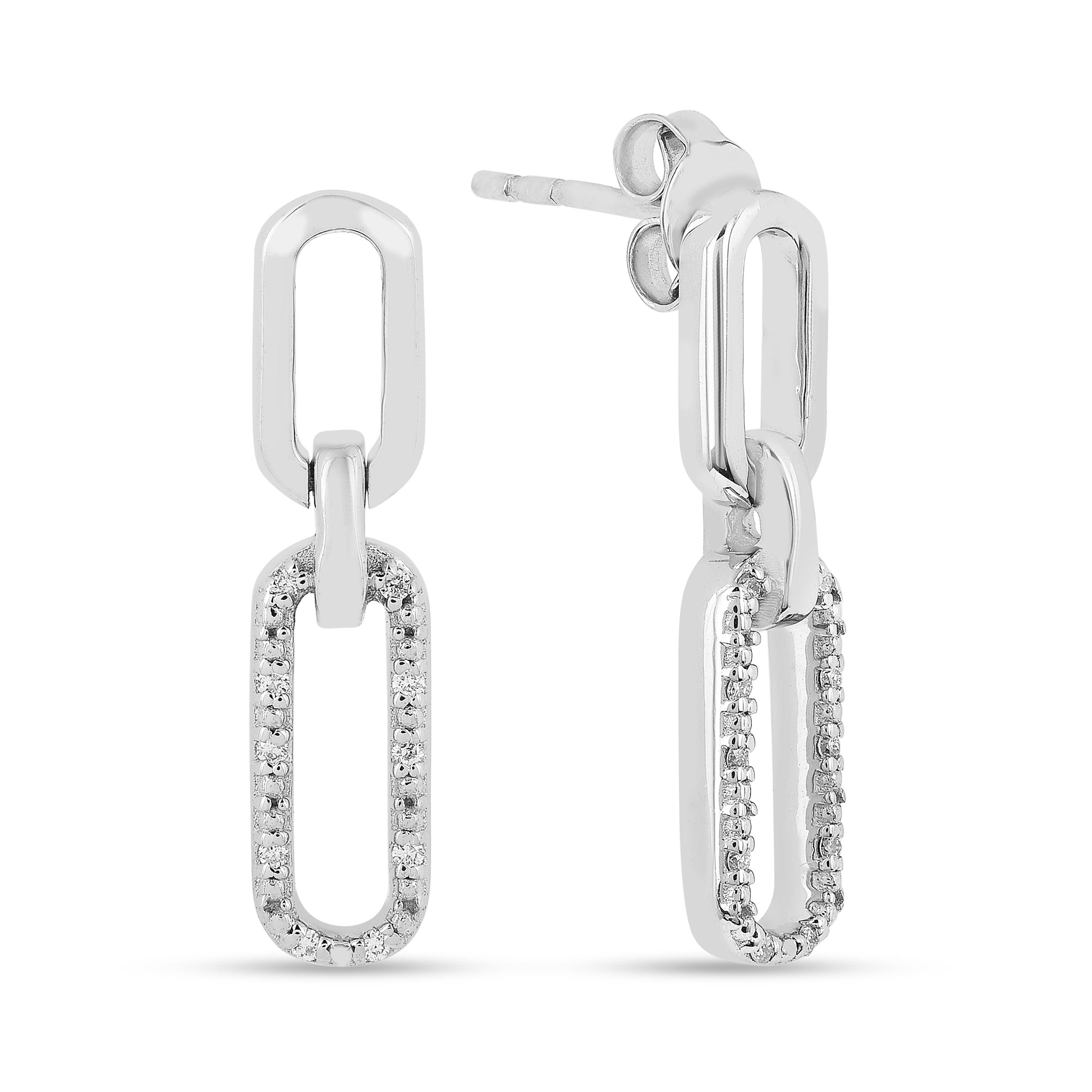 Lab Grown Diamond Rectangle Drop Earrings