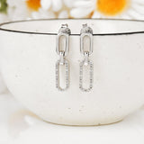 rectangle shape dangle earrings