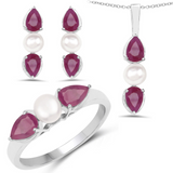 Genuine Ruby Jewelry Set