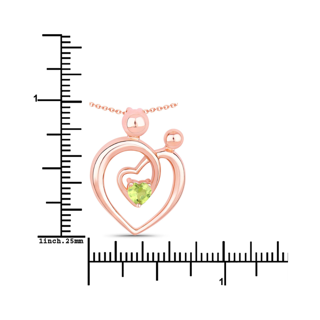 Genuine Peridot Mom Heart Necklace