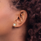 14k Gold Lab Grown Diamond Square Stud Earrings