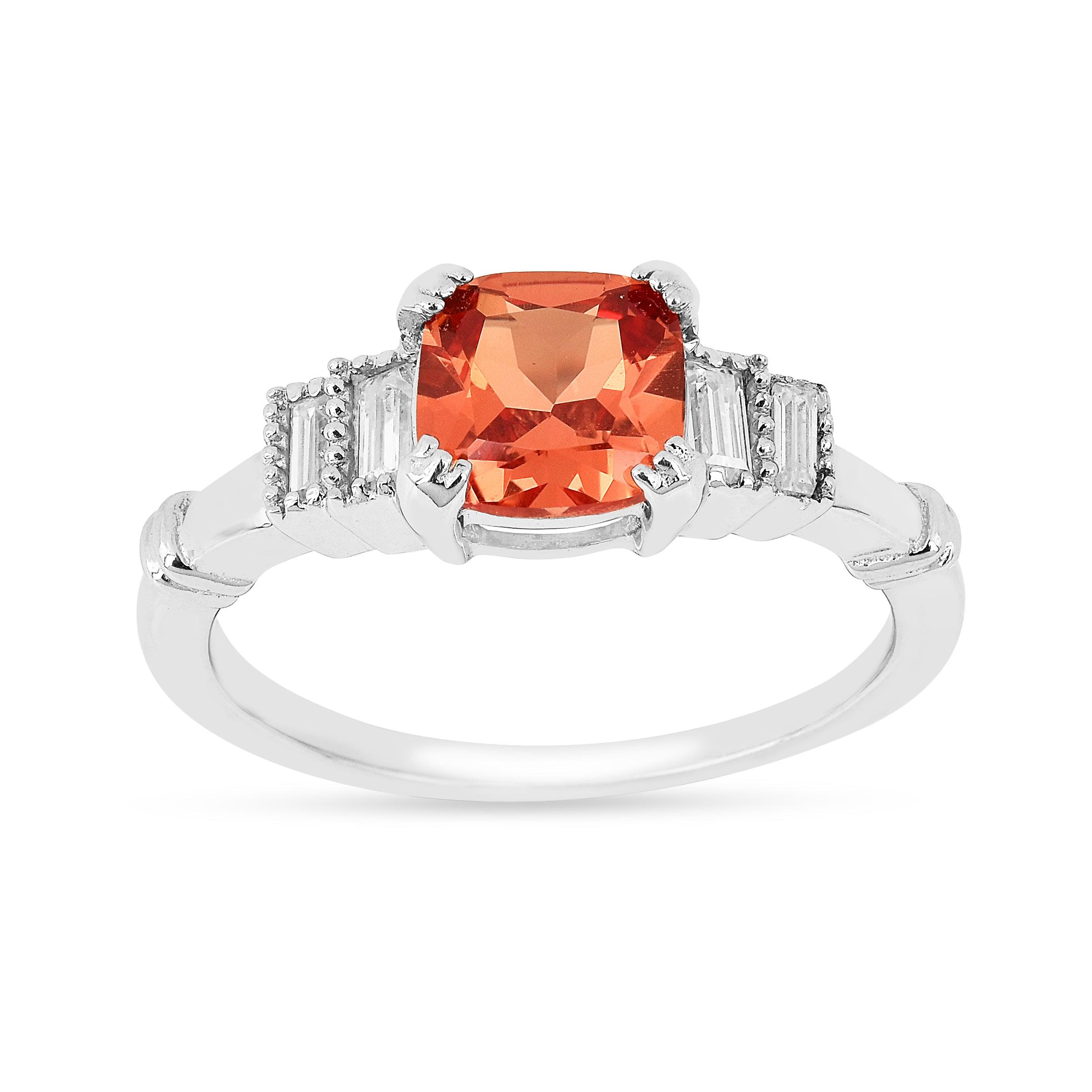 sapphire solitaire ring on a budget, octagon and baguette ring design for women