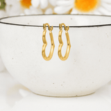 10K Gold Heart Hoop Earrings