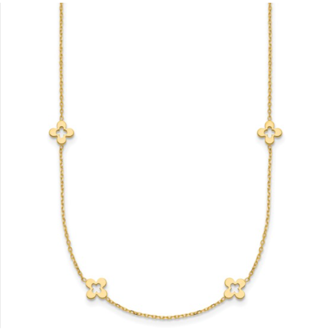 Gold 4 Leaf Clover Necklace for Her