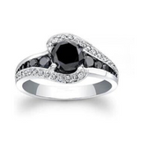 Black Spinel Engagement Ring