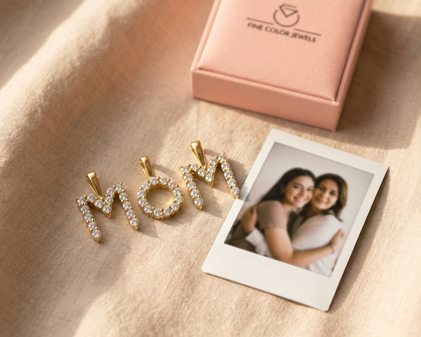 Natural Diamond Initial Pave Pendants