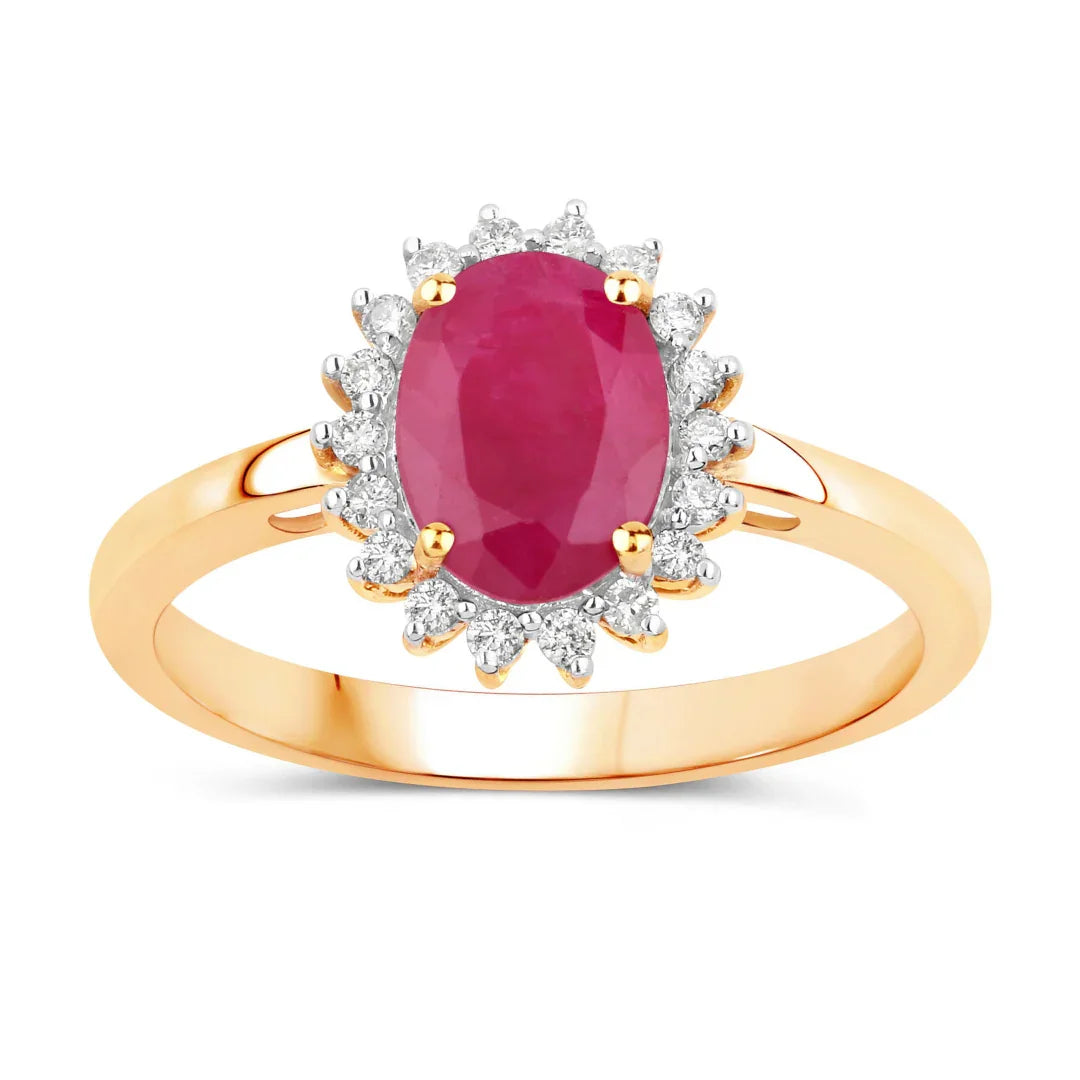 Genuine 10K Ruby Diamond Ring