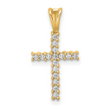 14K Gold Pave Diamond Cross Pendant, gold diamond pendant design, anniversary gift ideas, lab grown diamond pendant