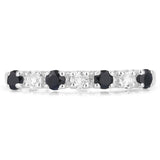 Black Sapphire and White Topaz Half Eternity Ring