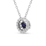 Natural Blue Sapphire Dancing Stone Necklace