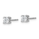 14k White Gold Lab Diamond Round Solitaire Stud Earrings