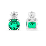 Green Colombian Created Emerald Stud Earrings