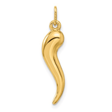 10k Gold Italian Horn Charm Pendant