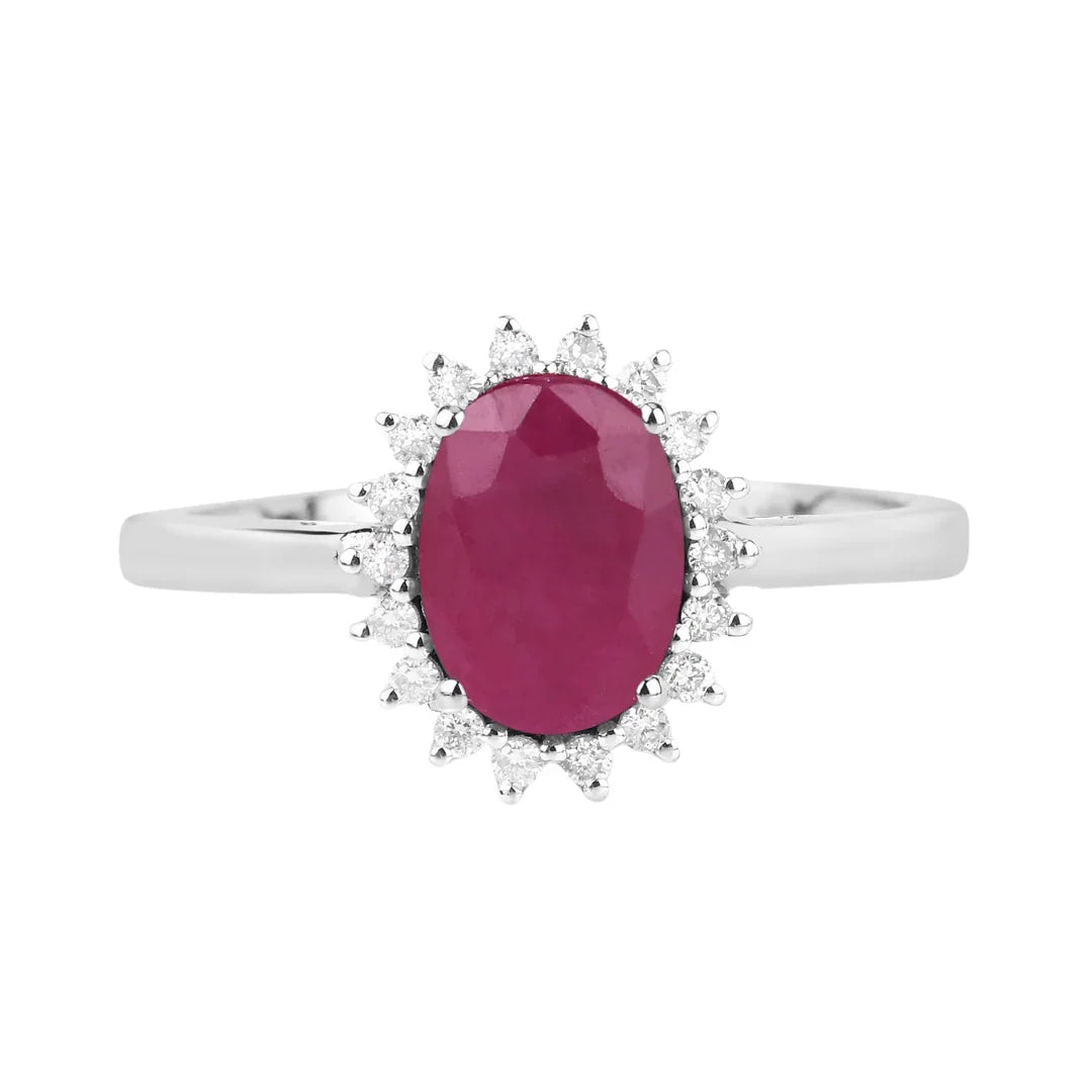 Genuine 10K Ruby Diamond Ring