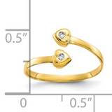 CZ 10k Yellow Gold Toe Rings