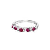 Genuine Ruby and White Topaz 5 Stone Ring