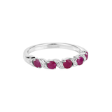 Genuine Ruby and White Topaz 5 Stone Ring